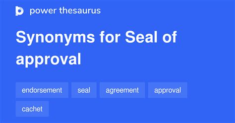 synonym for seal of approval